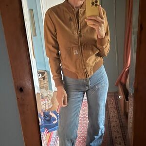 Carhartt Brown Bomber Jacket Durable Canvas